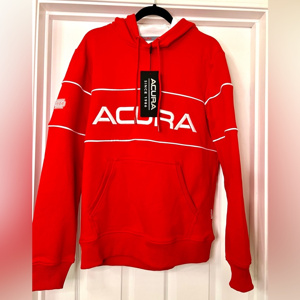 NWT ACURA Official Product - Men's Bright Red Hoodie Sweatshirt Super Rare
